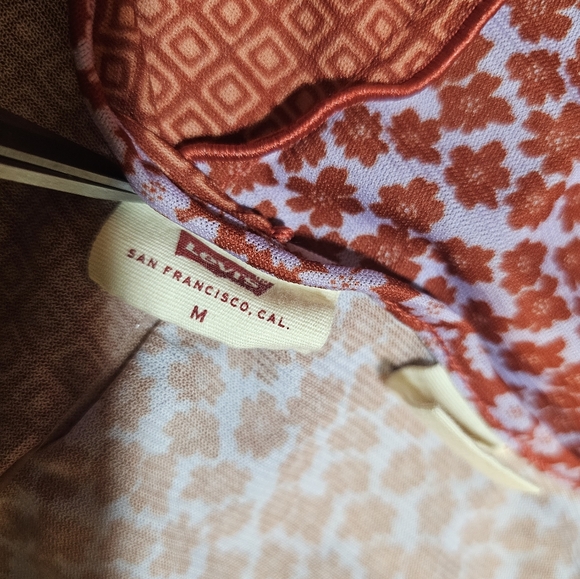 Vtg Y2k Levis Polyester Simi Sheer Top M - Picture 5 of 5